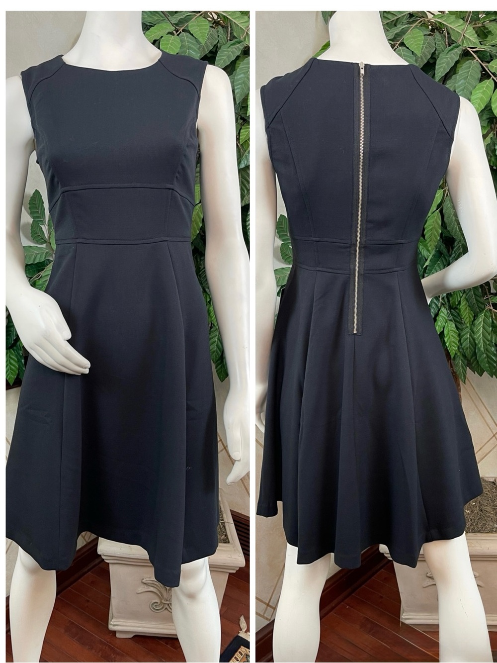 THE LIMITED BLACK FIT & FLARE ZIP BACK DRESS